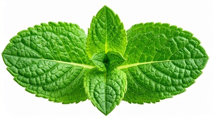 Fresh mint leaves arranged in a circle