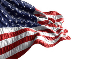 American flag waving isolated on transparent background