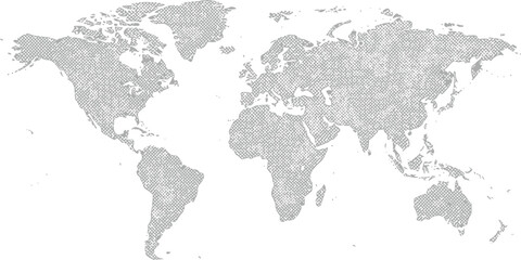 World map illustration in gray and white halftone
