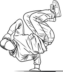 Breakdance Performer Doing Handstand Freeze