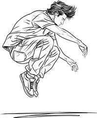 Hip Hop Dancer Jumping in Midair