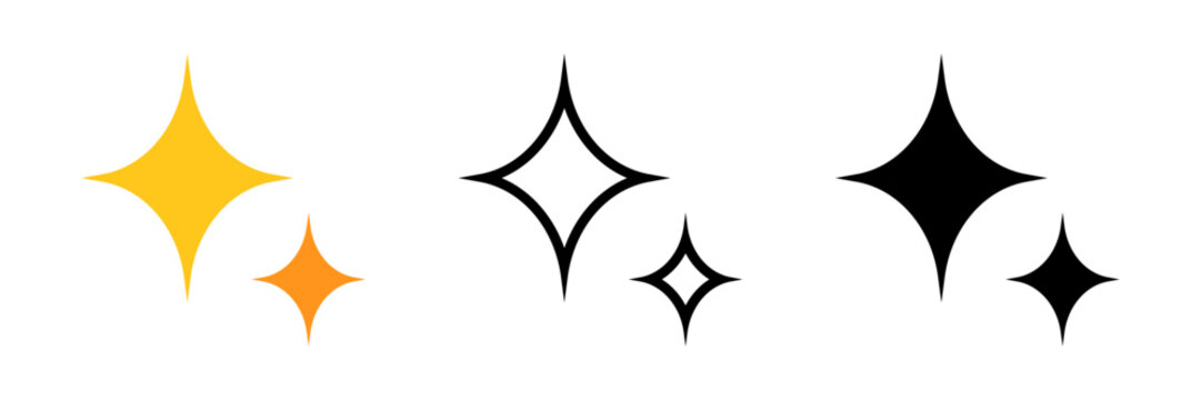 キラキラ星の装飾アイコンセット/Sparkle Star Icon Set Vector