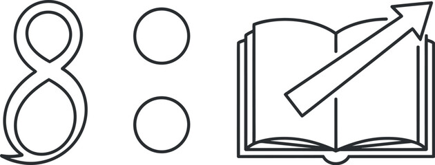 Learning and education concept with book and number