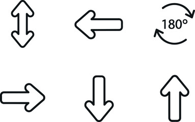Collection of various direction arrows and rotation symbol