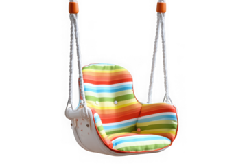 Colorful baby swing isolated on transparent background