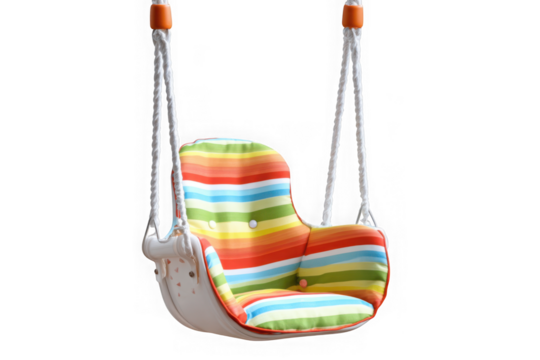 Colorful baby swing isolated on transparent background - Powered by Adobe