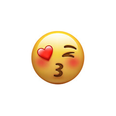 Fototapeta premium Emoji with heart eye and kissing face