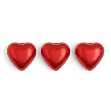 Chocolat en forme de coeur dans un emballage aluminium rouge pour la saint valentin