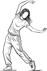 Hip Hop Dance Stylish Pose Drawing