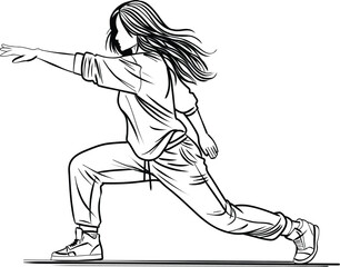 Hip Hop Dance Stylish Pose Drawing