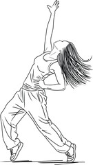 Hip Hop Dance Stylish Pose Drawing