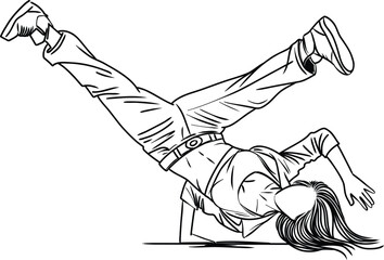 Hip Hop Dance Handstand Pose Drawing