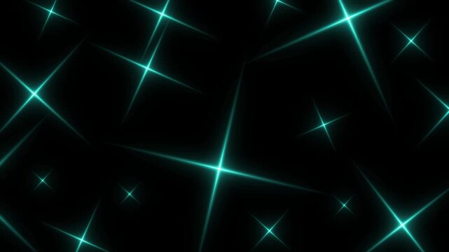 cyan color multiple shinning stars element on loopable black background