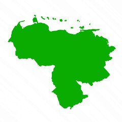 Fototapeta premium Green Vector Map of Venezuela Country