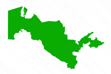 Green Vector Map of Uzbekistan Country