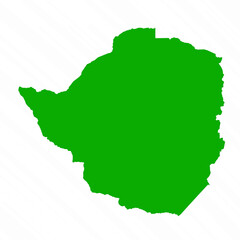 Fototapeta premium Green Vector Map of Zimbabwe Country