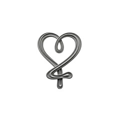 Obraz premium Heart symbol silver metallic design