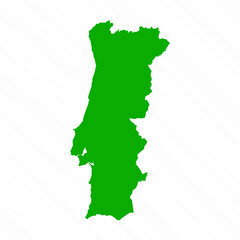Green Vector Map of Portugal Country