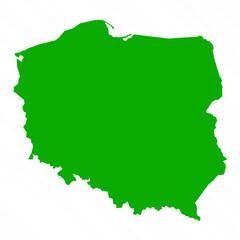 Obraz premium Green Vector Map of Poland Country