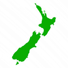 Green Vector Map of New Zealand Country
