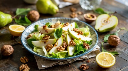 A dish of Georgian cuisine.
Salad of pears with nuts.
