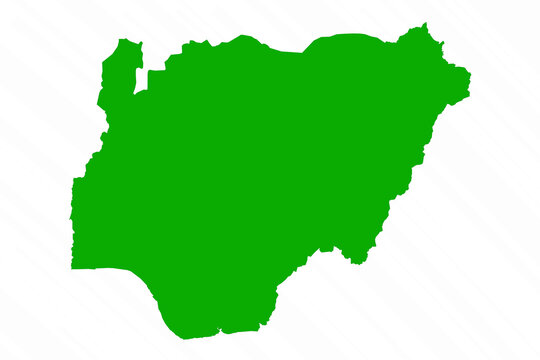 Green Vector Map of Nigeria Country