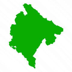 Fototapeta premium Green Vector Map of Montenegro Country