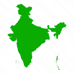 Obraz premium Green Vector Map of India Country