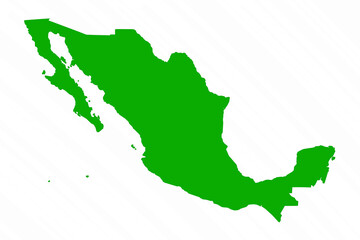 Green Vector Map of Mexico Country