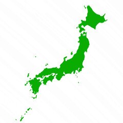 Green Vector Map of Japan Country