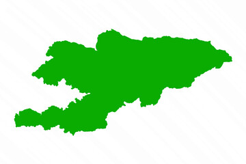Fototapeta premium Green Vector Map of Kyrgyzstan Country