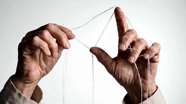 Human hands manipulating strings like a puppeteer: the concept of control