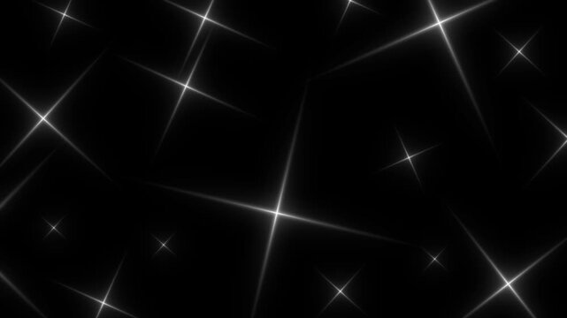 white color multiple shinning stars element on loopable black background