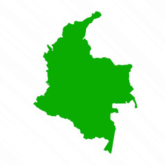 Obraz premium Green Vector Map of Colombia Country