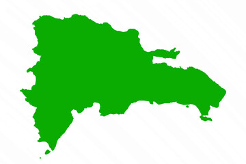 Fototapeta premium Green Vector Map of Dominican Republic Country