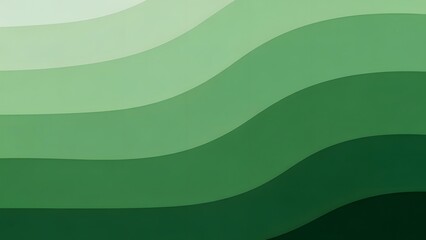 Abstract wavy layers of green gradient background, modern organic flowing lines in various shades of emerald and lime