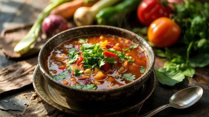 A dish of Georgian cuisine.
Kharcho with tkemali is a classic and widely known Georgian soup, which is considered one of the most popular dishes of Caucasian cuisine.
