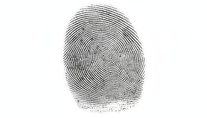 Human fingerprint showing unique ridge patterns, representing individual identity, security methods, and forensic evidence collection in investigations and criminality
