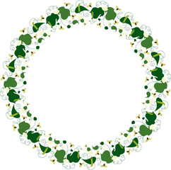 grean peas wreath circle pattern