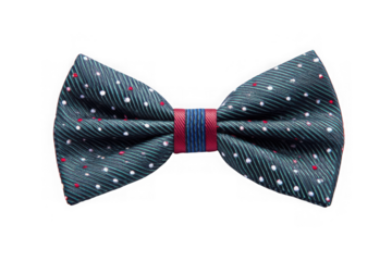 Polka dot bow tie isolated on transparent background