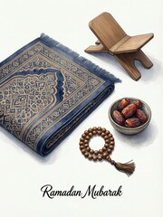 Ramadan essentials for spiritual reflection and devotion with traditional items