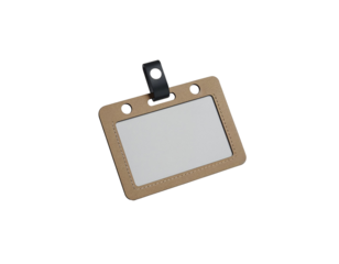 Blank Name Badge ID Card Mockup Isolated on Black