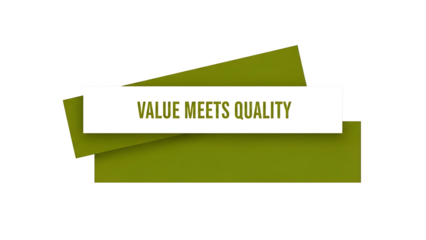 Green rectangles with value meets text isolated on a transparent background value meets white background