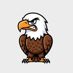 Fototapeta premium Cute eagle bird cartoon vector icon illustration. Animal nature icon concept isolated premium vector
