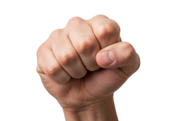 Strong Fist Hand Gesture Power Concept Isolated on Black
