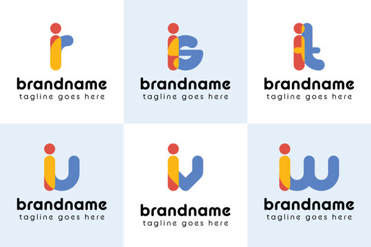 Letters ir is it iu iv iw Playful Logo, represent a fun, energetic, and joy