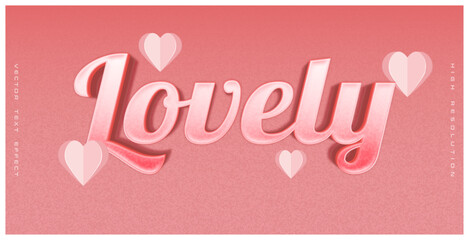 Editable 3d style text effect - lovely text in pink theme