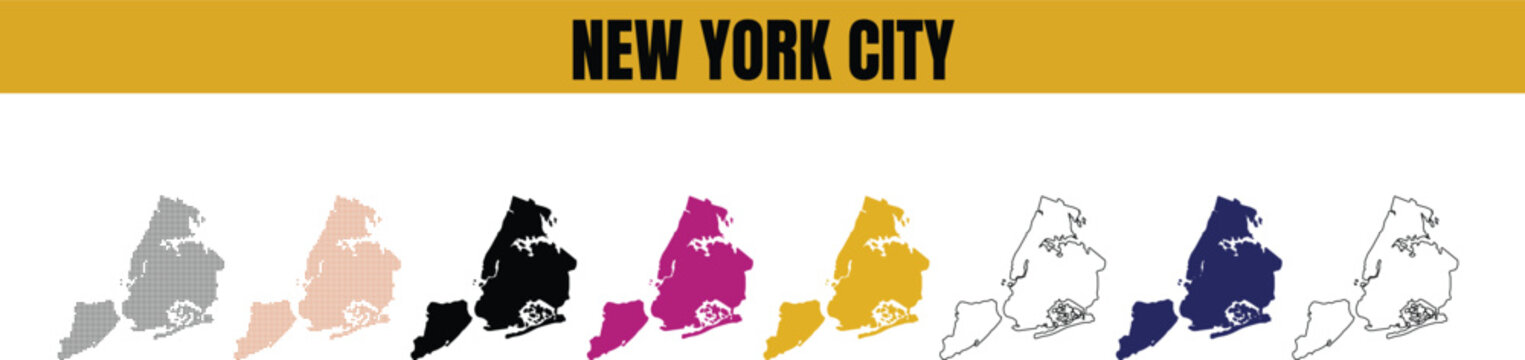 New York City Boroughs Map Illustrated in Vibrant Colors