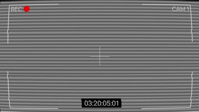 Vintage CCTV camera screen overlay animation with glitch and distortion effect. 4k video.