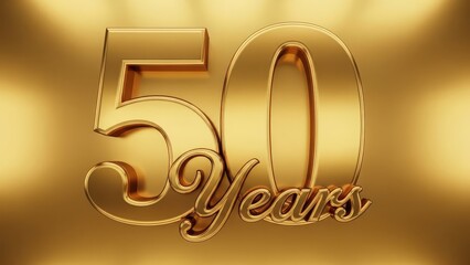 Elegant Metallic Gold 50 Years Celebration Text for Sophisticated Birthday Party Decorations